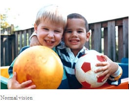 children smiling holding soccer balls